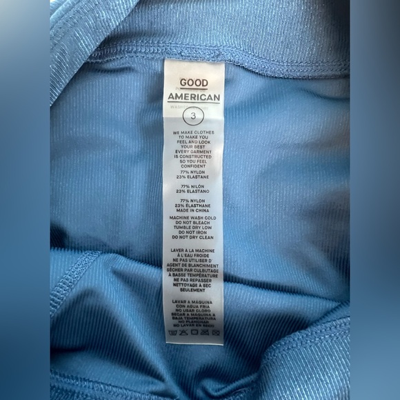 Good American Shiny Rib Seamless Leggings in  Washed Navy Blue Size 3 - Picture 6 of 9